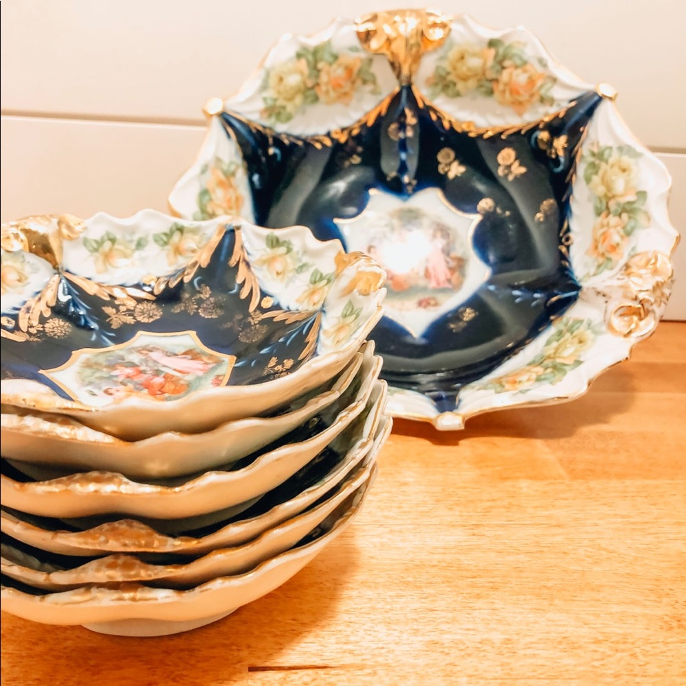 Antique German Porcelain Berry Bowls